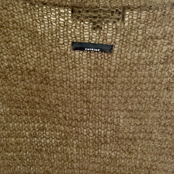 Cotélac Mohair Sweater Dress Tunic with Scoop Neck Olive Size 4 (US 12) - Picture 6 of 12